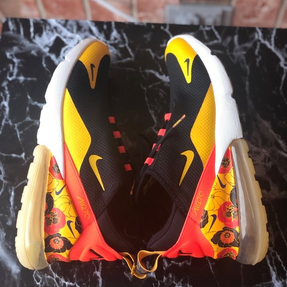 Nike Airmax 27C Floral Heel Orange Sneakers Size10 - Picture 6 of 8